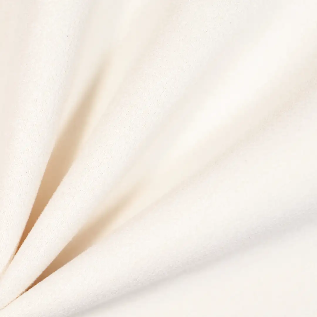 China Fabric for Jackets Suede Knit Fabric Polyester Spandex Milky white color buy from China wholesaler bulk order at wholesale price free worldwide shipping Alibaba