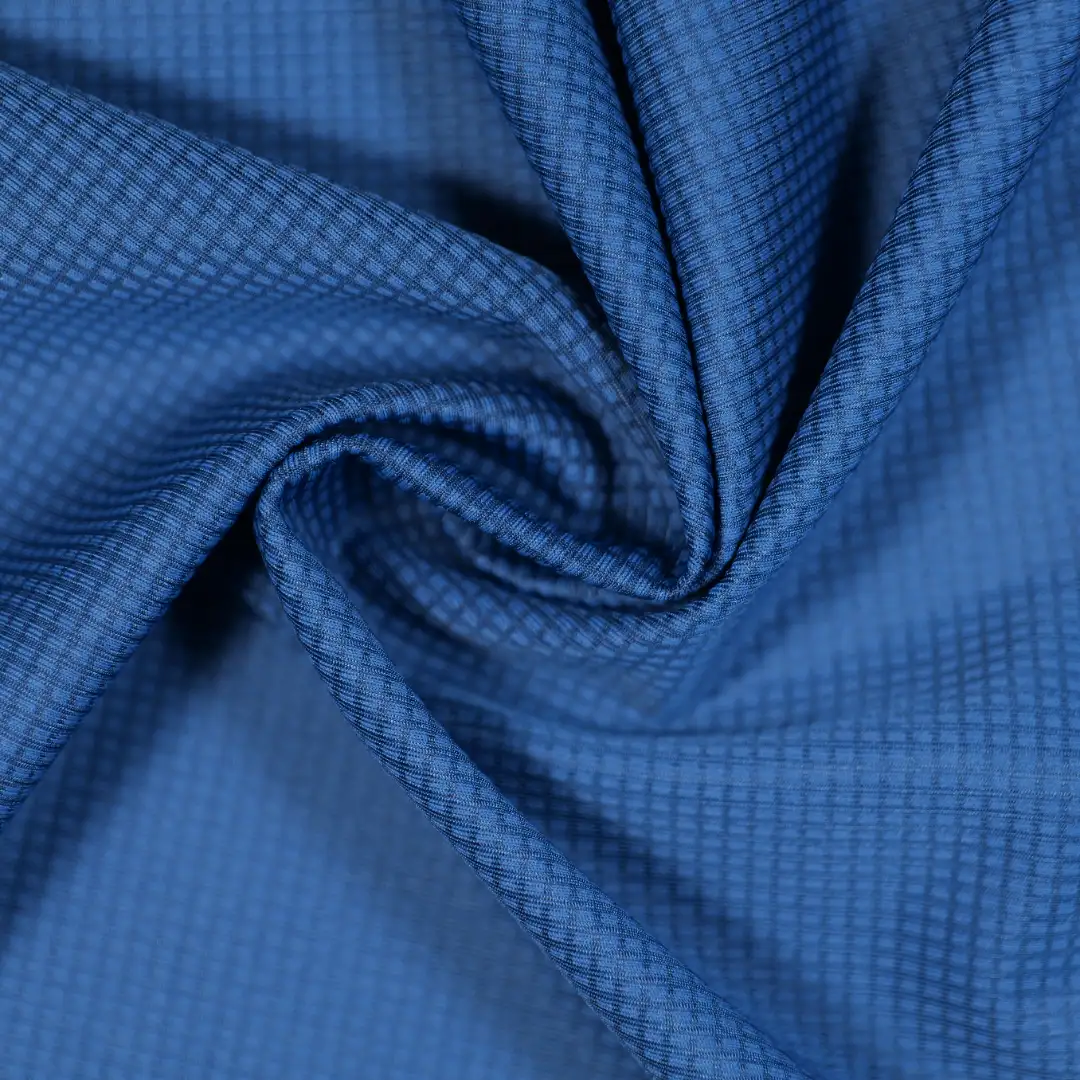 China Fabric for Yoga Clothes,Swimsuits Jacquard Knit Fabric Polyester Spandex blue color buy from China wholesaler bulk order at wholesale price free worldwide shipping Alibaba