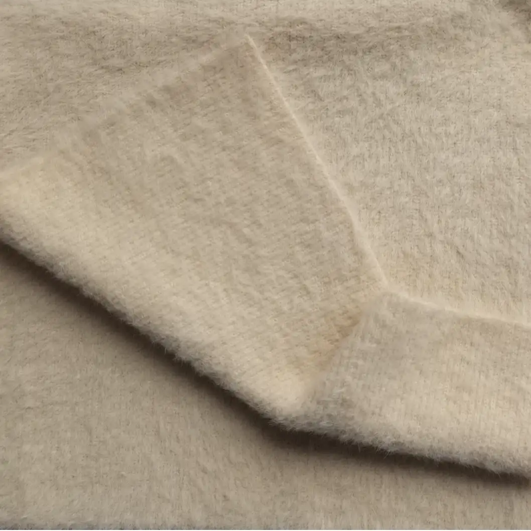 China Yarn for Ladies Vest (Sweater),Men’s Vest (Sweater),Open Cardigan (Sweater),Knitted Trousers (Sweater),U-Neck Cardigan (Sweater) Feather Yarn Fancy Yarn Nylon Beige color buy from China wholesaler bulk order at wholesale price free worldwide shipping Alibaba
