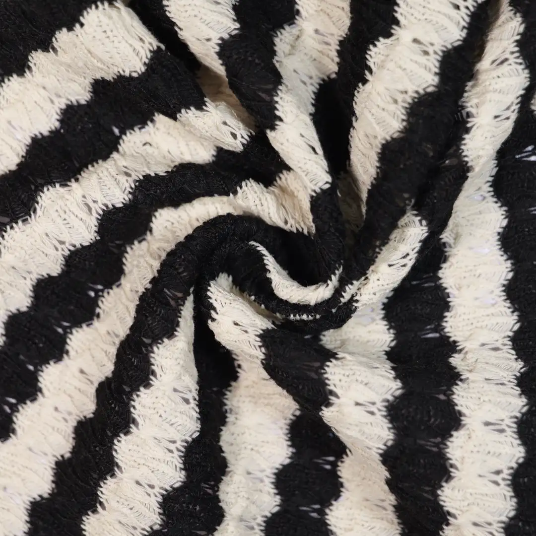 China Fabric for T-Shirt,Loungewear Jacquard Knit Fabric Cotton Polyester black&white color buy from China wholesaler bulk order at wholesale price free worldwide shipping Alibaba