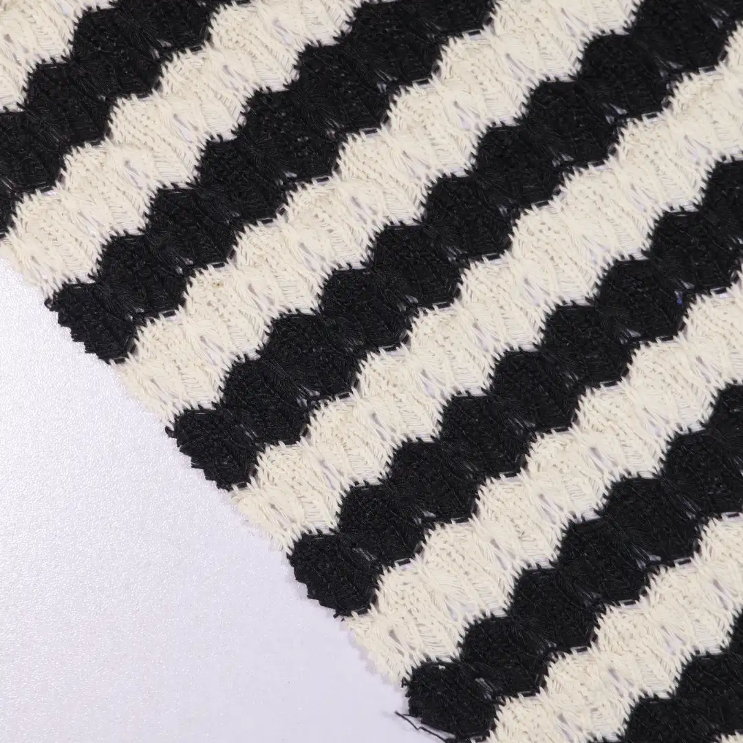 China Fabric for T-Shirt,Loungewear Jacquard Knit Fabric Cotton Polyester black&white color buy from China wholesaler bulk order at wholesale price free worldwide shipping Alibaba