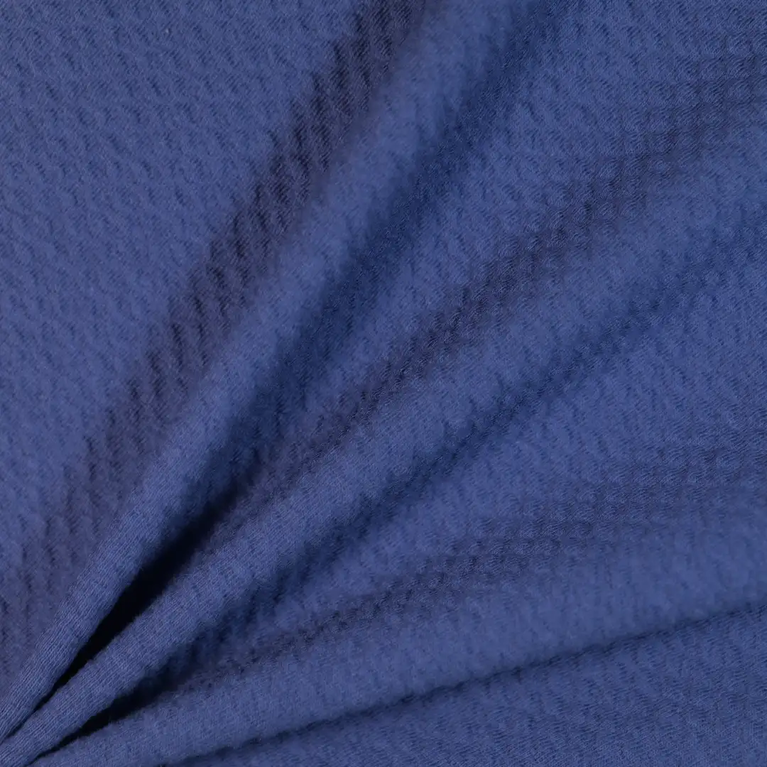 China Fabric for T-Shirt,Polo Shirt,Loungewear Jacquard Knit Fabric Organic Cotton Polyester Spandex blue color buy from China wholesaler bulk order at wholesale price free worldwide shipping Alibaba