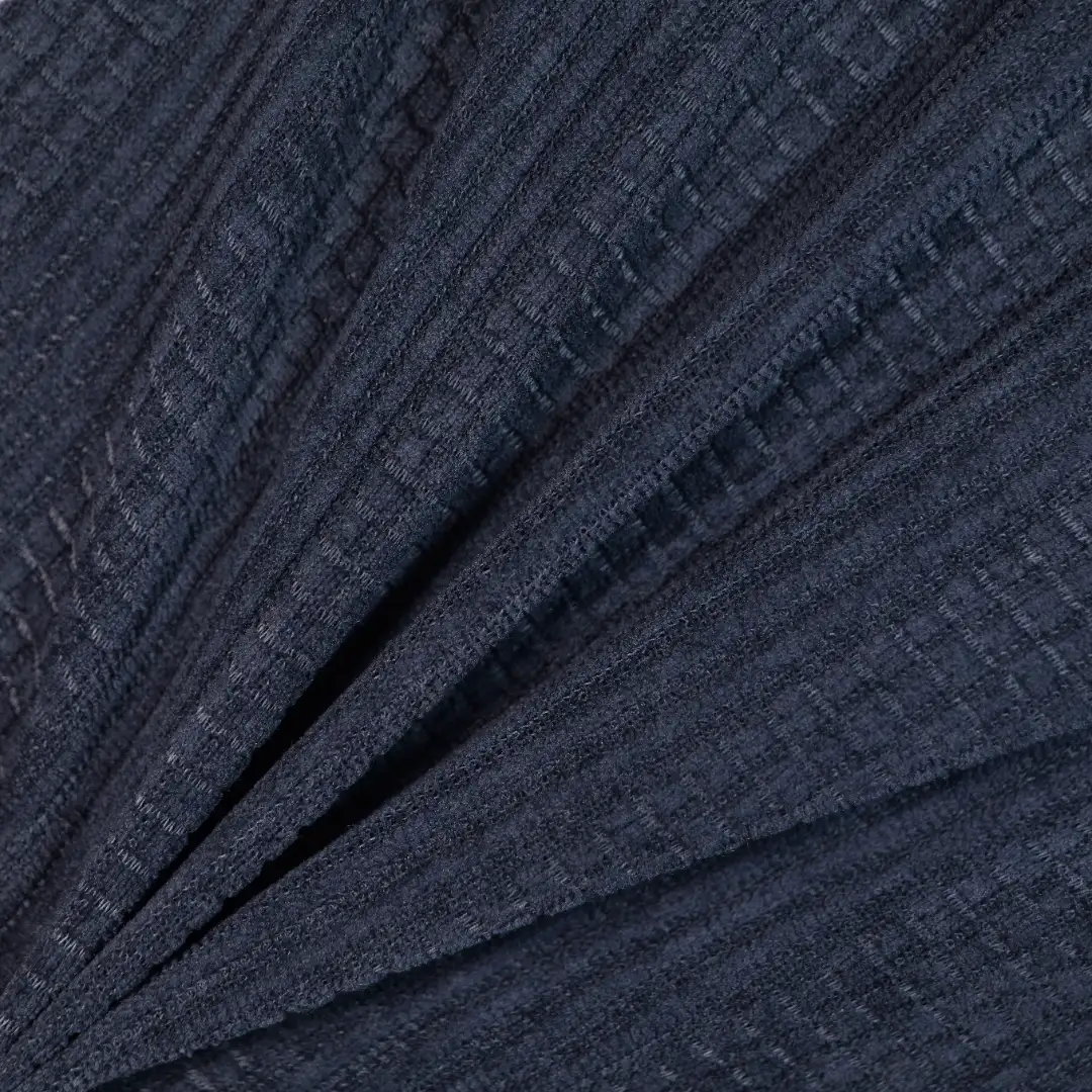 China Fabric for Jackets Jacquard Knit Fabric Polyester Spandex navy color buy from China wholesaler bulk order at wholesale price free worldwide shipping Alibaba