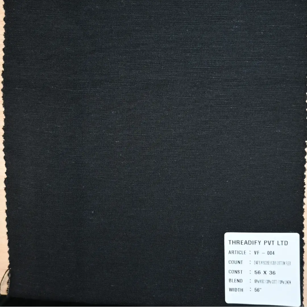 India Fabric for Shirt Cotton Plain Natural Woven Fabric visc / cot/ linen Black color buy from India wholesaler bulk order at wholesale price free worldwide shipping Alibaba