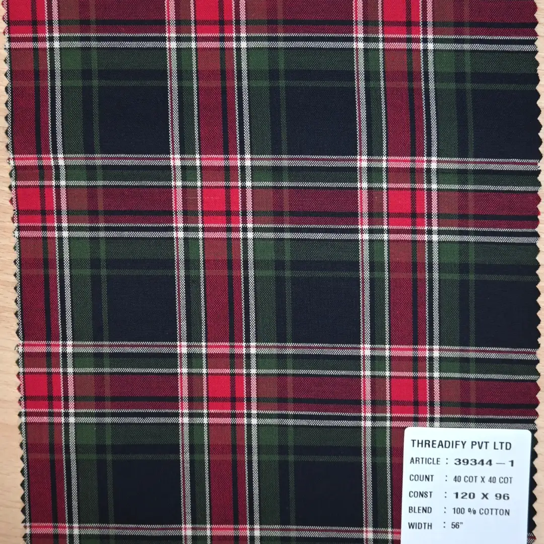 India Fabric for Shirt Cotton Plain Natural Woven Fabric cotton Multi color Check color buy from India wholesaler bulk order at wholesale price free worldwide shipping Alibaba