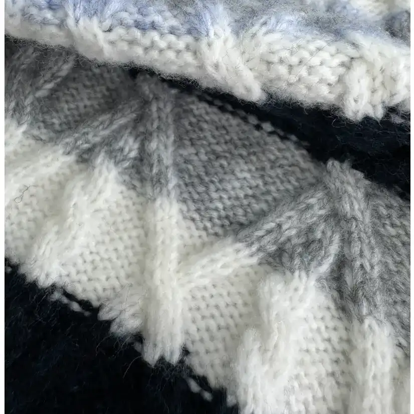 China Yarn for Ladies Vest (Sweater),Men’s Vest (Sweater) Air Spun Yarn Fancy Yarn Recycled Polyester Acrylic Blue and White color buy from China wholesaler bulk order at wholesale price free worldwide shipping Alibaba
