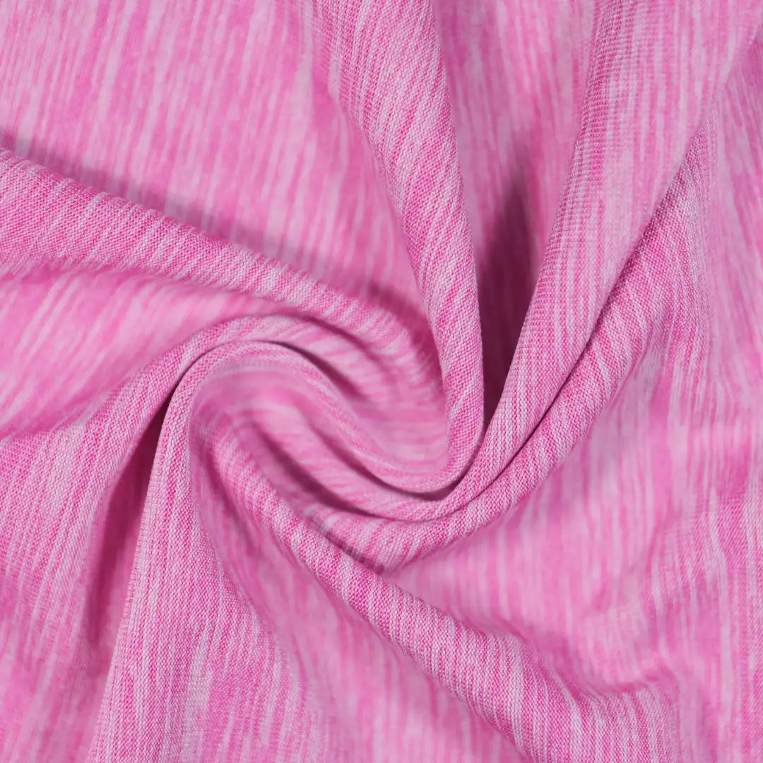 China Fabric for T-Shirt,Polo Shirt Single Jersey Knit Fabric Polyester Spandex Rose Melange color buy from China wholesaler bulk order at wholesale price free worldwide shipping Alibaba