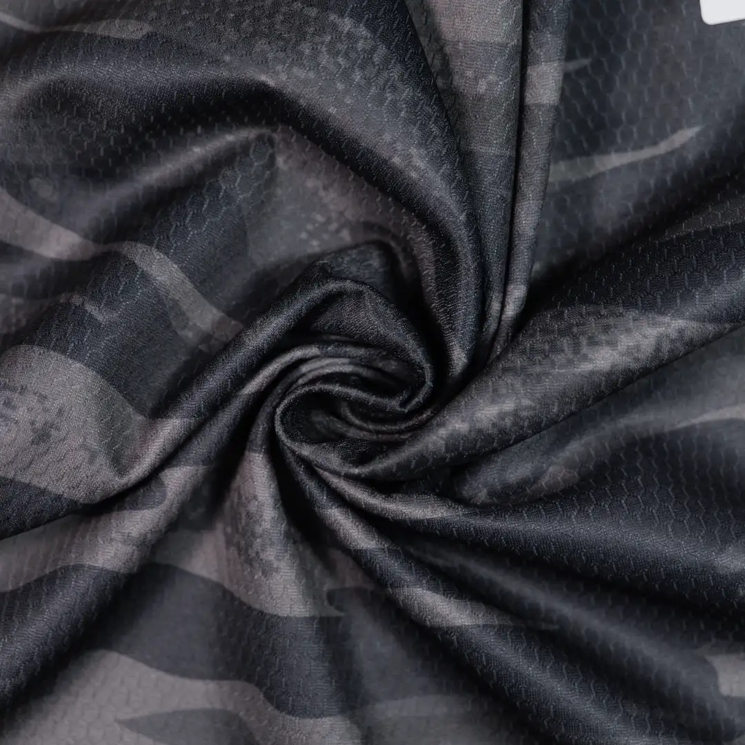China Fabric for T-Shirt,Polo Shirt Mesh Knit Fabric Polyester black color buy from China wholesaler bulk order at wholesale price free worldwide shipping Alibaba