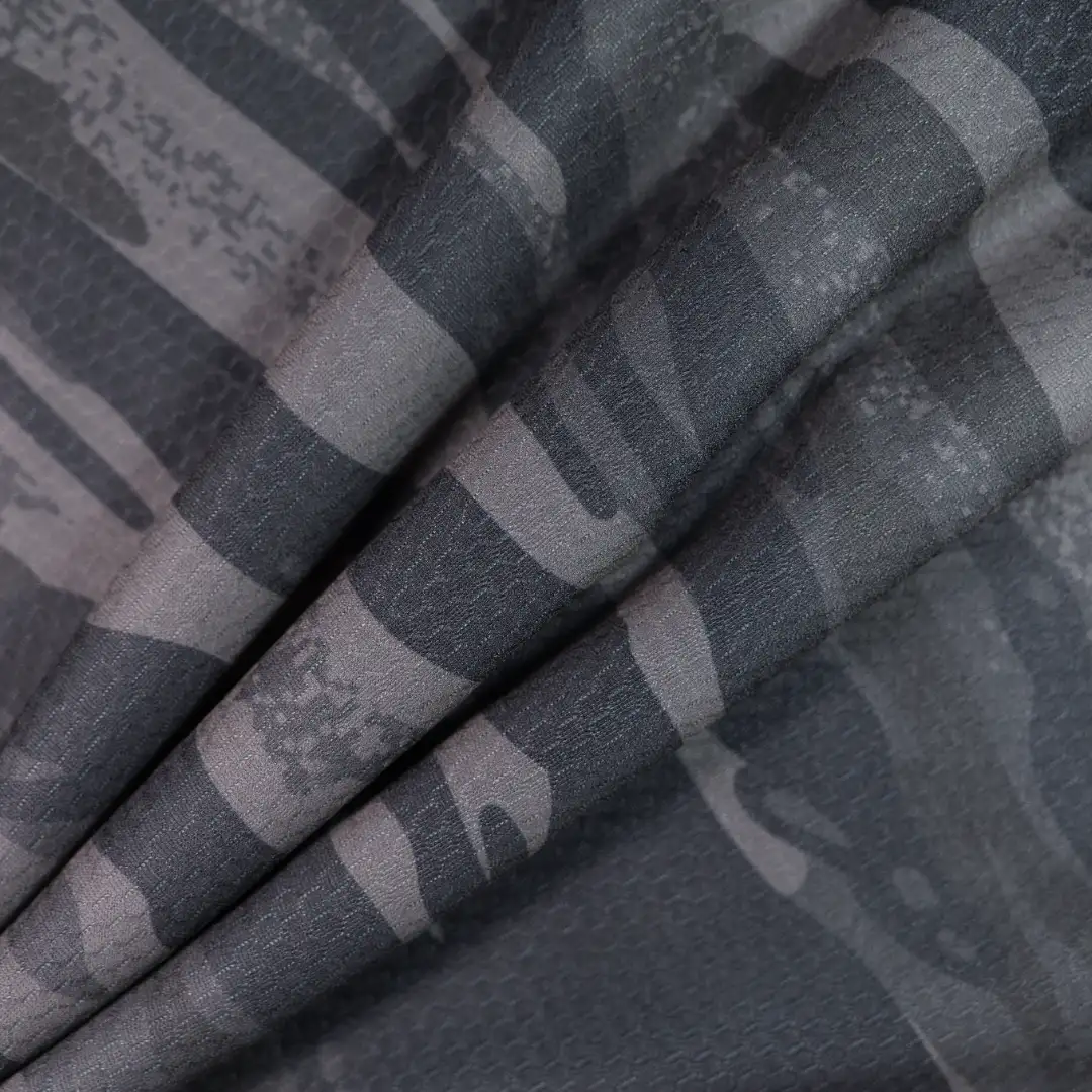 China Fabric for T-Shirt,Polo Shirt Mesh Knit Fabric Polyester black color buy from China wholesaler bulk order at wholesale price free worldwide shipping Alibaba