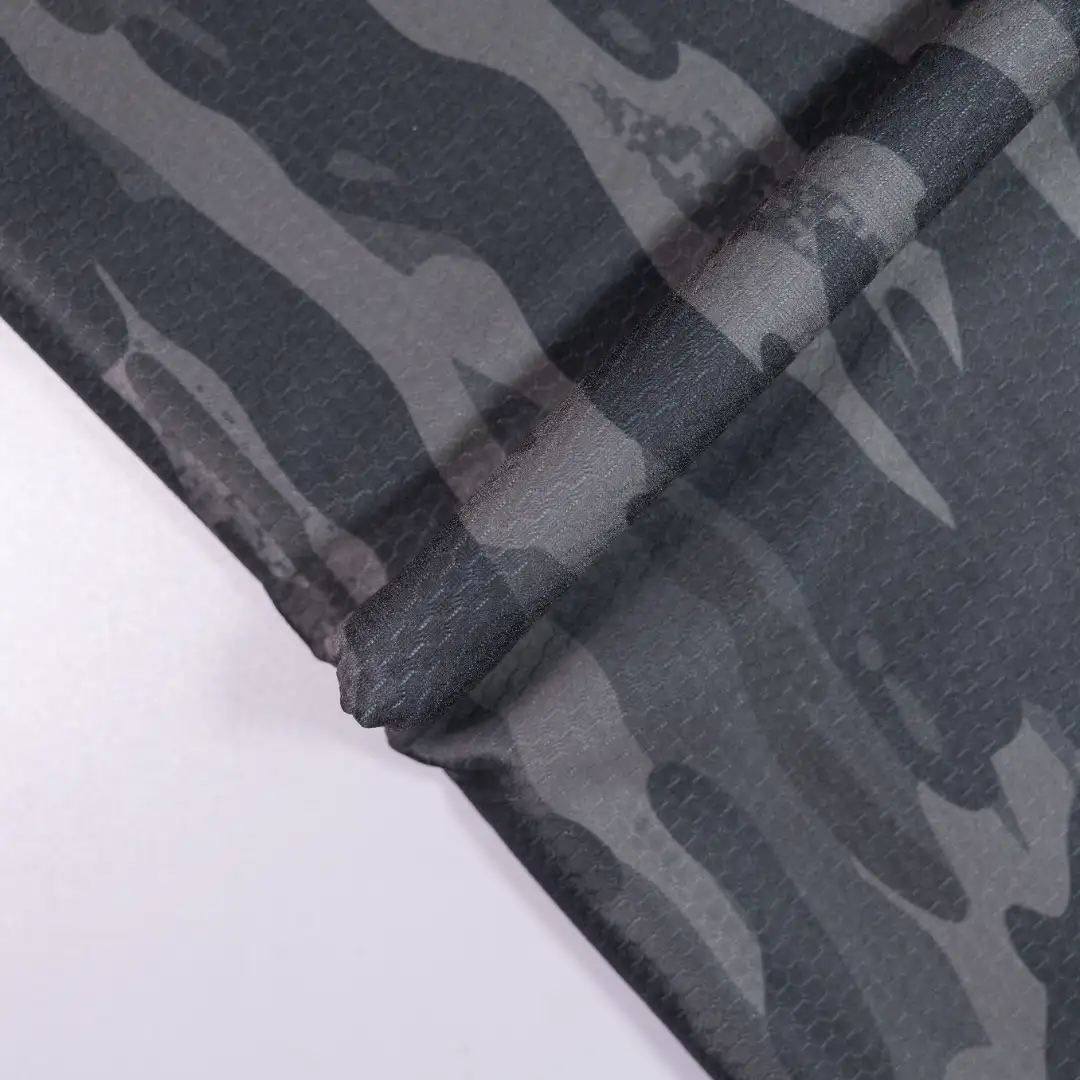 China Fabric for T-Shirt,Polo Shirt Mesh Knit Fabric Polyester black color buy from China wholesaler bulk order at wholesale price free worldwide shipping Alibaba