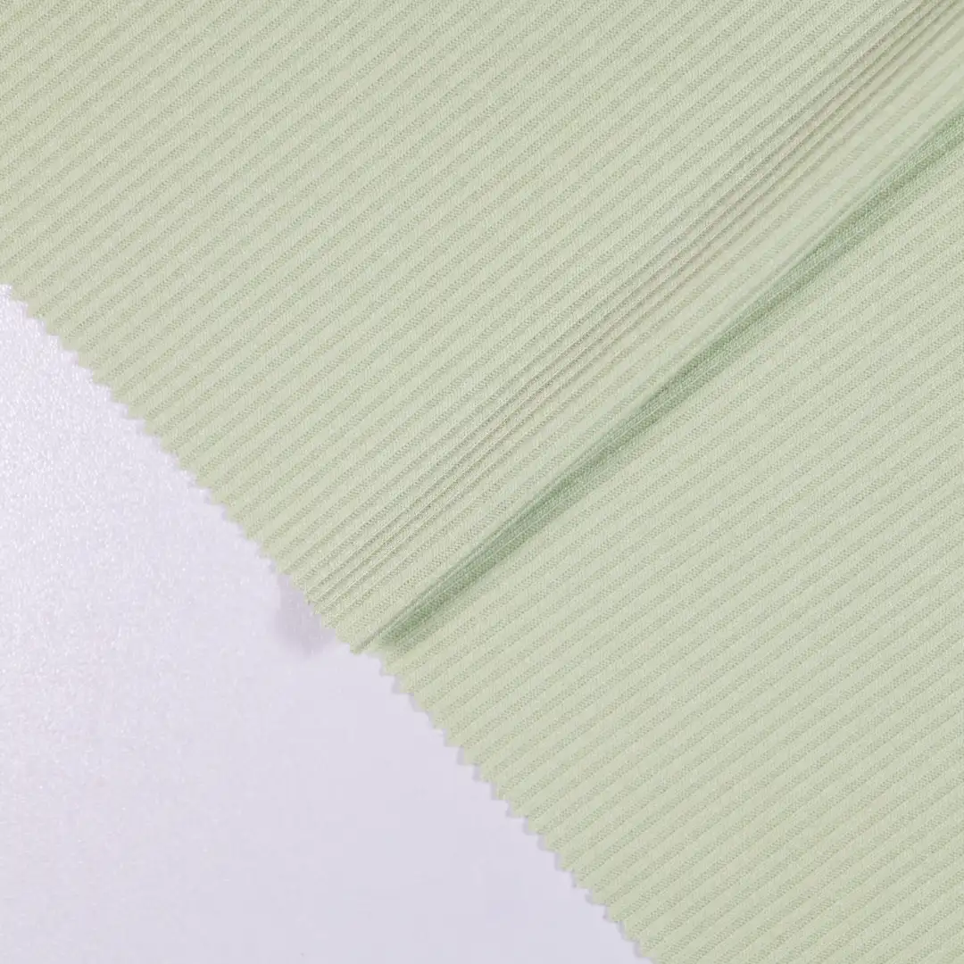 China Fabric for Loungewear Rib Knit Fabric Rayon Spandex green color buy from China wholesaler bulk order at wholesale price free worldwide shipping Alibaba