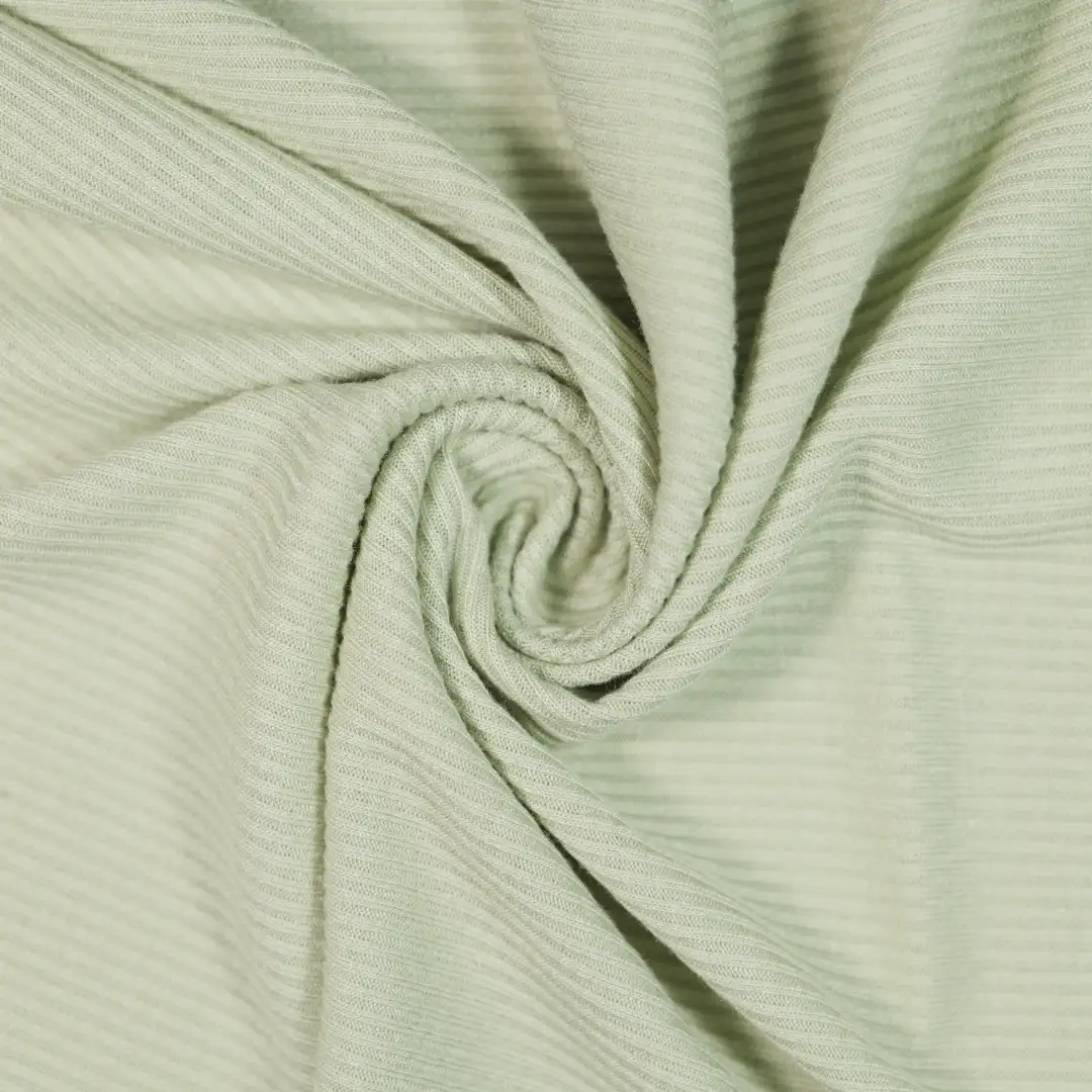 China Fabric for Loungewear Rib Knit Fabric Rayon Spandex green color buy from China wholesaler bulk order at wholesale price free worldwide shipping Alibaba