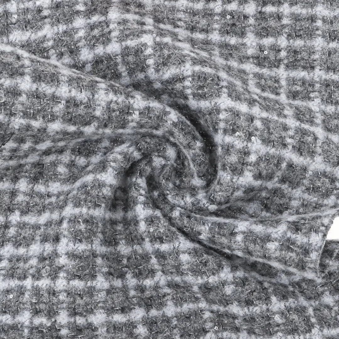 China Fabric for Jackets,Skirt,Trench Coat,Overcoat,Suit,Waist coat Chanel-Style Fabric Woolen Polyester Wool Other Coffee Gray  Bue Black color buy from China wholesaler bulk order at wholesale price free worldwide shipping Alibaba