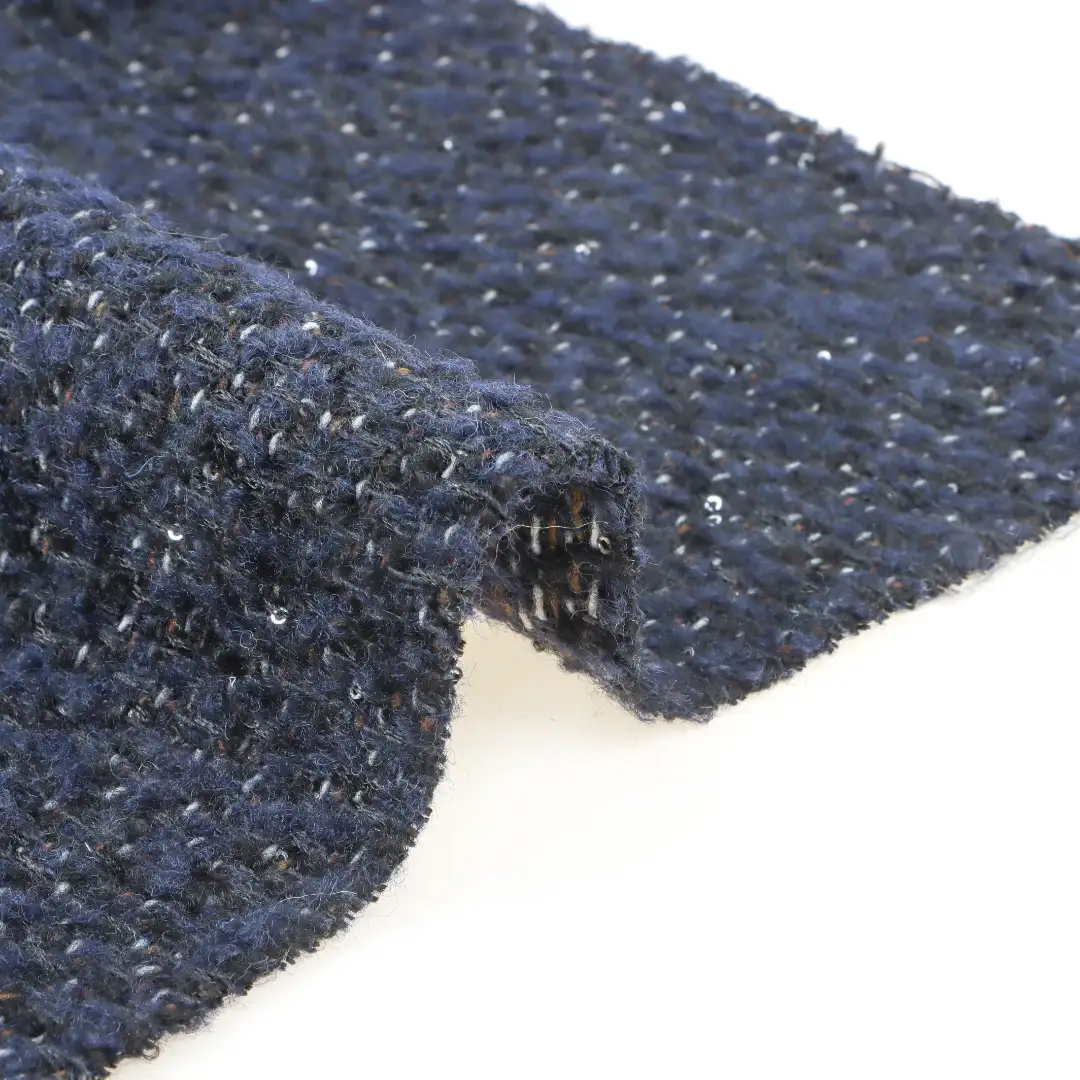 China Fabric for Jackets,Trench Coat,Overcoat,Suit,Waist coat Chanel-Style Fabric Woolen Polyester Wool Other Black Brown Blue color buy from China wholesaler bulk order at wholesale price free worldwide shipping Alibaba