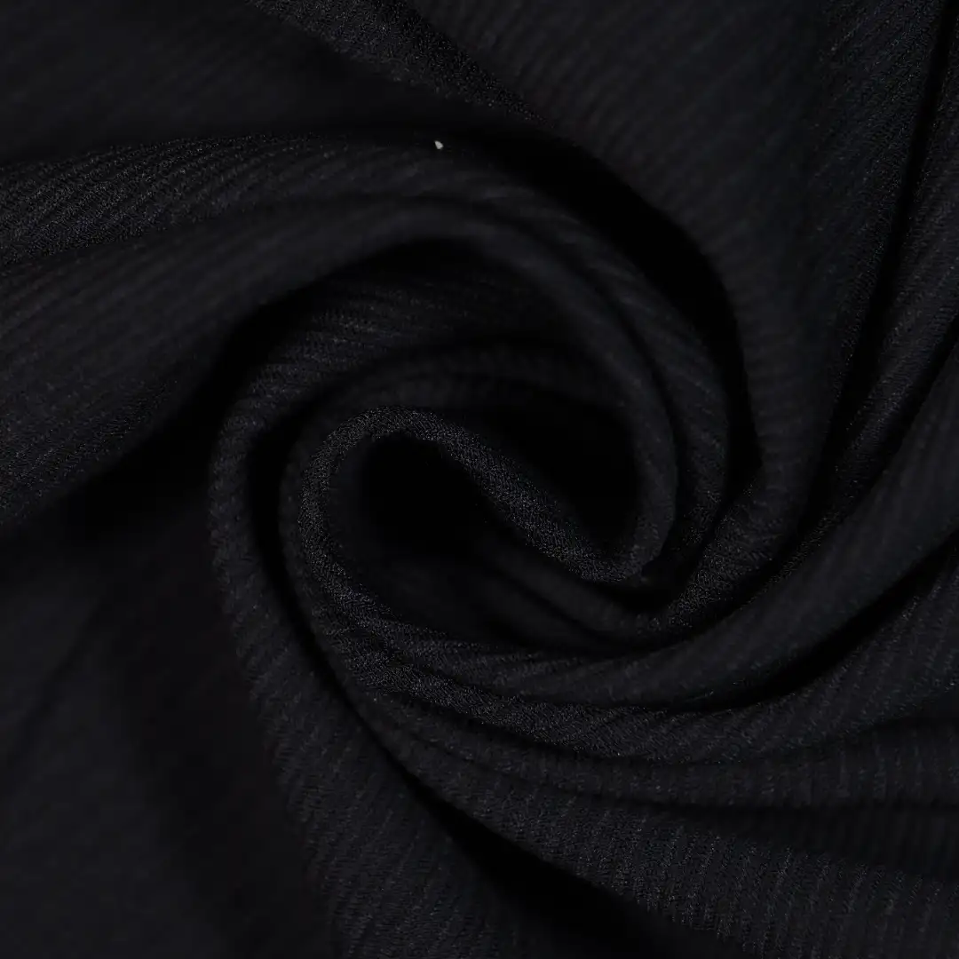 China Fabric for Blouse,Skirt,Hoodie,Trench Coat Rib Knit Fabric Poly Lactic Acid（PLA) BLACK color buy from China wholesaler bulk order at wholesale price free worldwide shipping Alibaba
