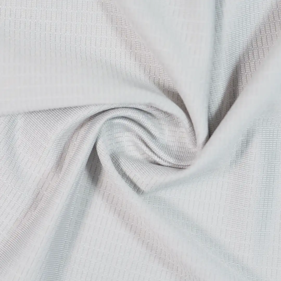 China Fabric for Pants,Skirt,Hooded Short Jacket Jacquard Knit Fabric Polyester Spandex light grey color buy from China wholesaler bulk order at wholesale price free worldwide shipping Alibaba