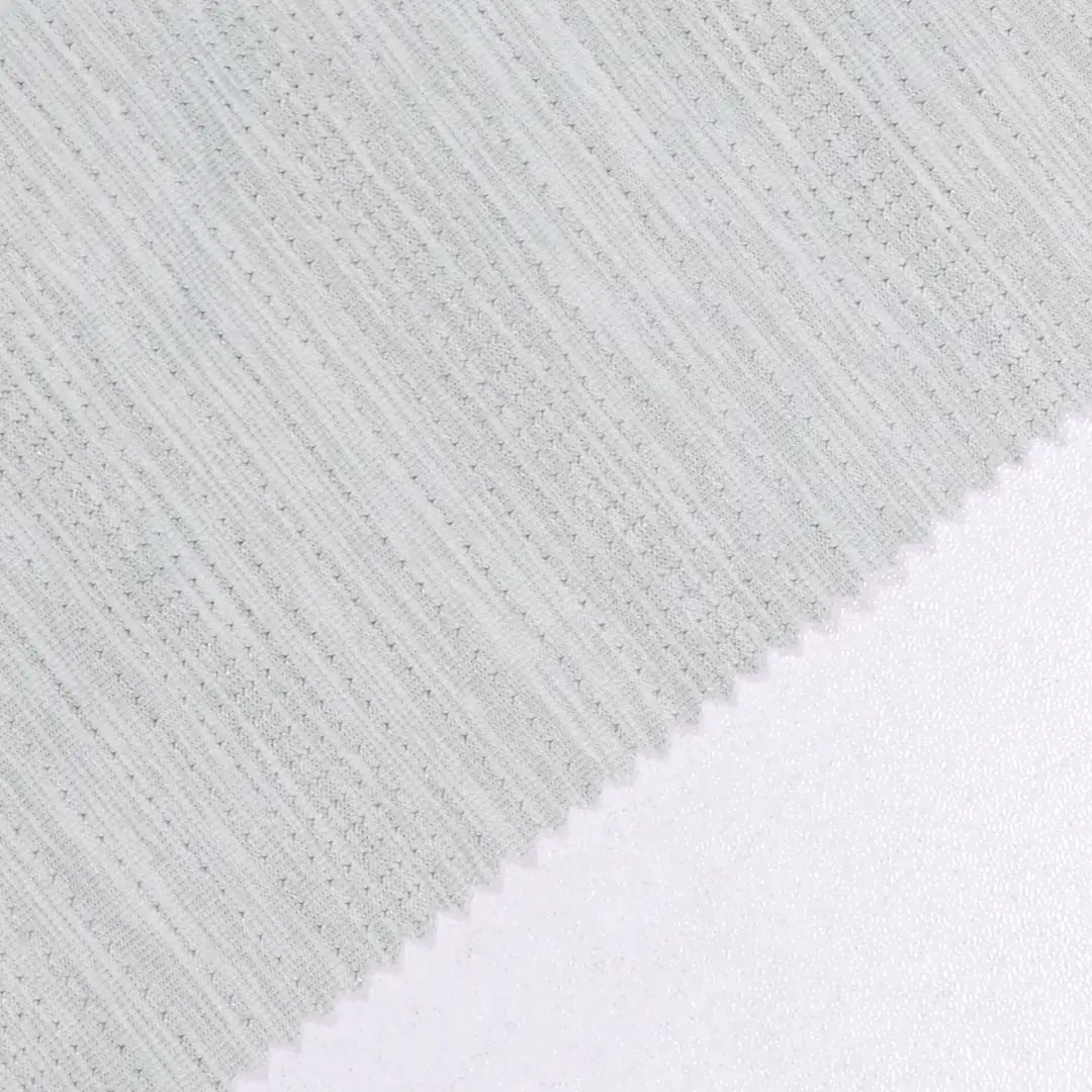 China Fabric for Shirt Mesh Knit Fabric Polyester Spandex light grey color buy from China wholesaler bulk order at wholesale price free worldwide shipping Alibaba