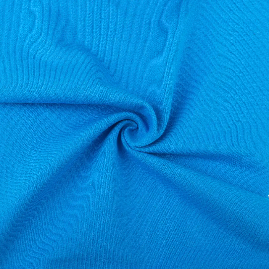 China Fabric for T-Shirt,Tank Top,Crop Top,Trench Coat,Pajamas,Loungewear French Terry Knit Fabric Cotton Polyester Spandex Blue color buy from China wholesaler bulk order at wholesale price free worldwide shipping Alibaba