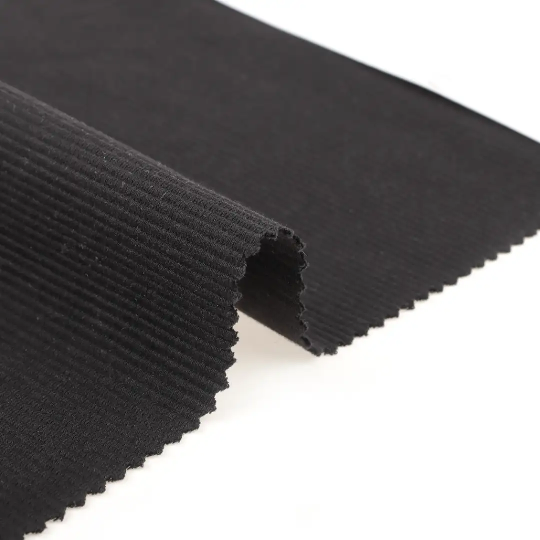 China Fabric for T-Shirt,Tank Top,Crop Top,Shorts,Loungewear Ottoman Knit Fabric Cotton Polyester Spandex Black color buy from China wholesaler bulk order at wholesale price free worldwide shipping Alibaba