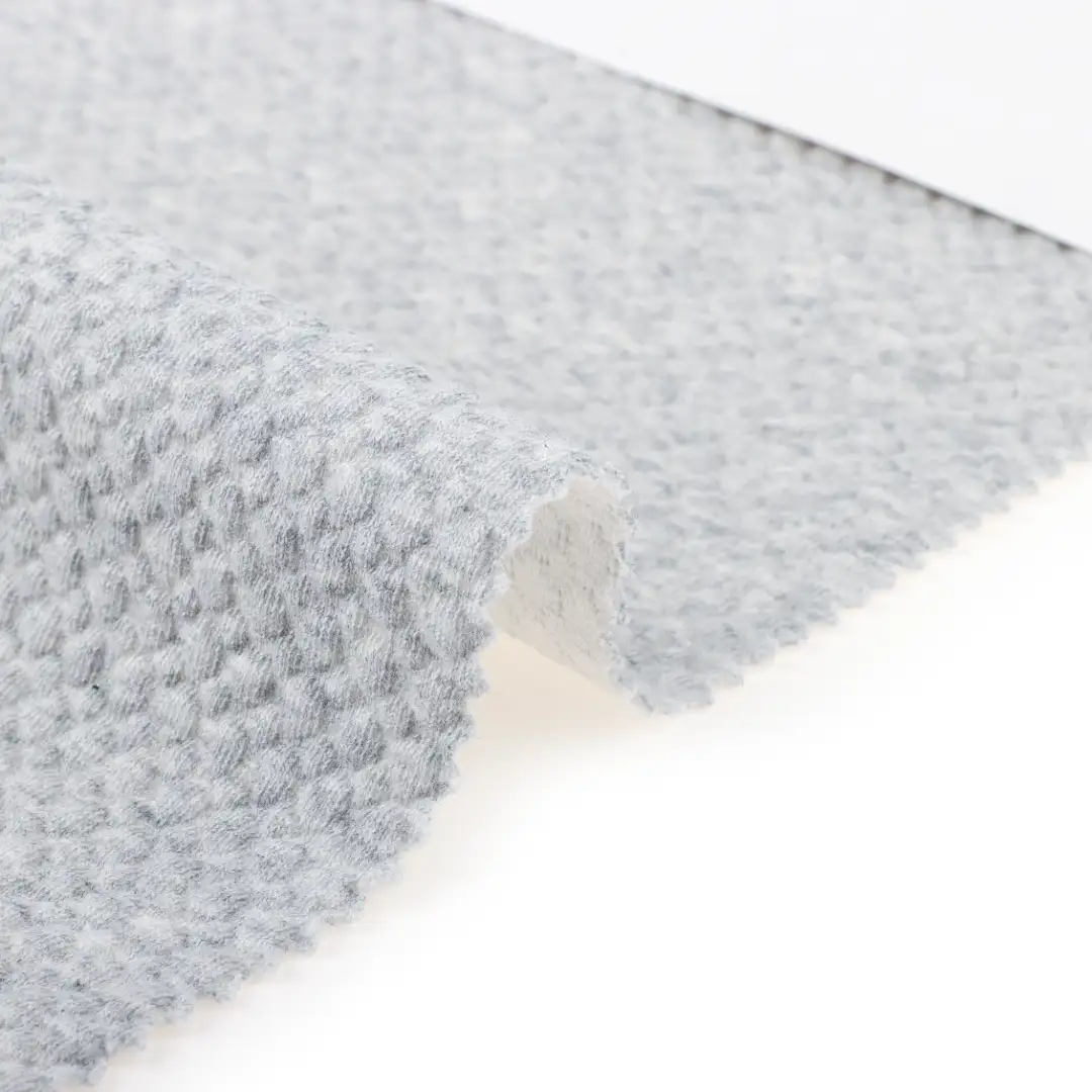 China Fabric for T-Shirt,Crop Top,Shorts,Loungewear Jacquard Knit Fabric Cotton Polyester Spandex Gray color buy from China wholesaler bulk order at wholesale price free worldwide shipping Alibaba