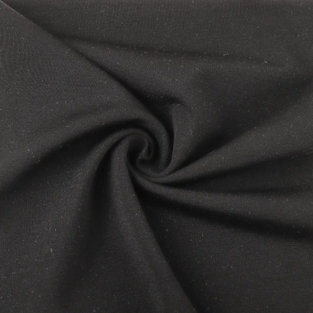 China Fabric for T-Shirt,Tank Top,Crop Top,Shorts,Loungewear Ponte Roma Knit Fabric Rayon Nylon Spandex Black color buy from China wholesaler bulk order at wholesale price free worldwide shipping Alibaba