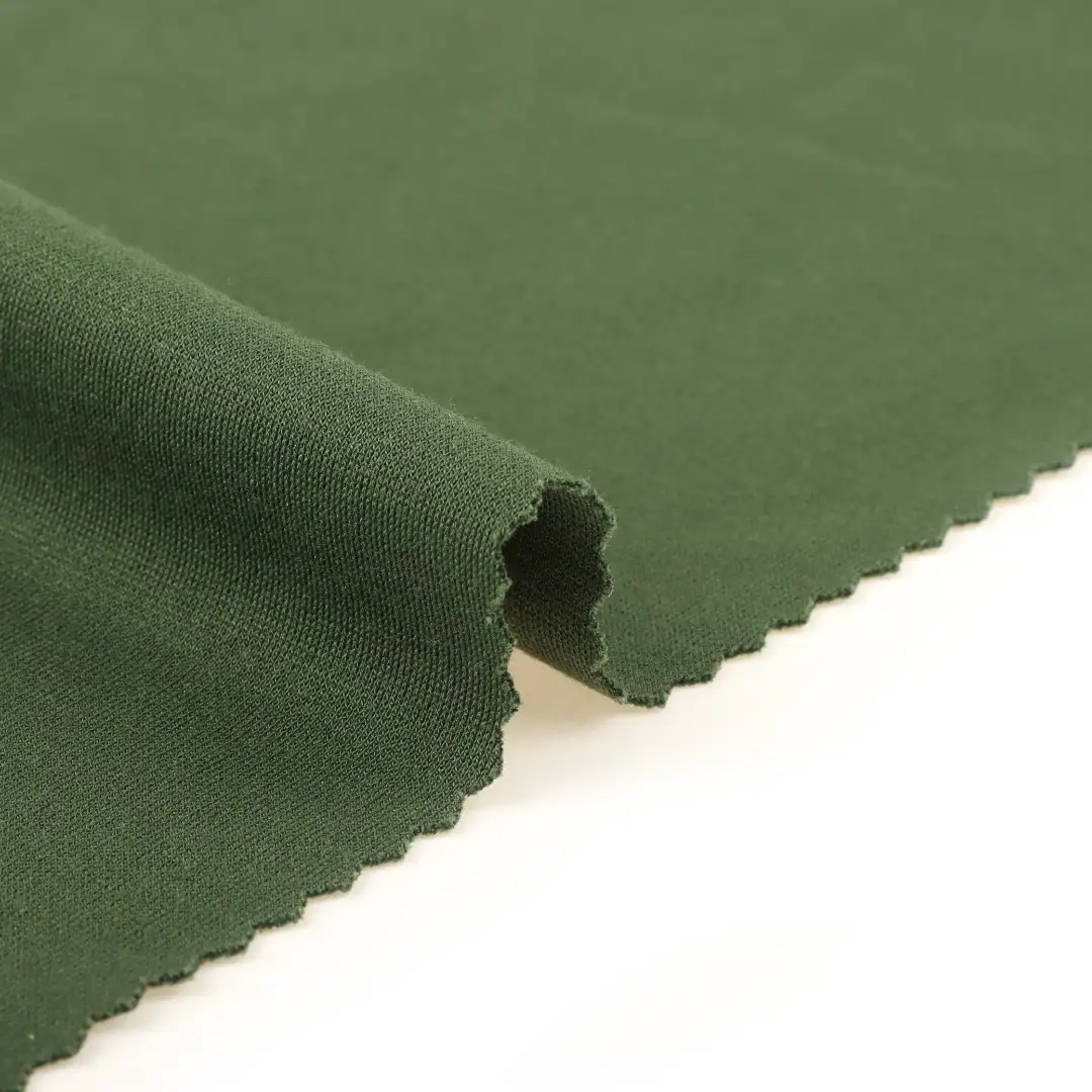 China Fabric for T-Shirt,Tank Top,Crop Top,Pajamas,Loungewear Ponte Roma Knit Fabric Rayon Nylon Spandex Green color buy from China wholesaler bulk order at wholesale price free worldwide shipping Alibaba