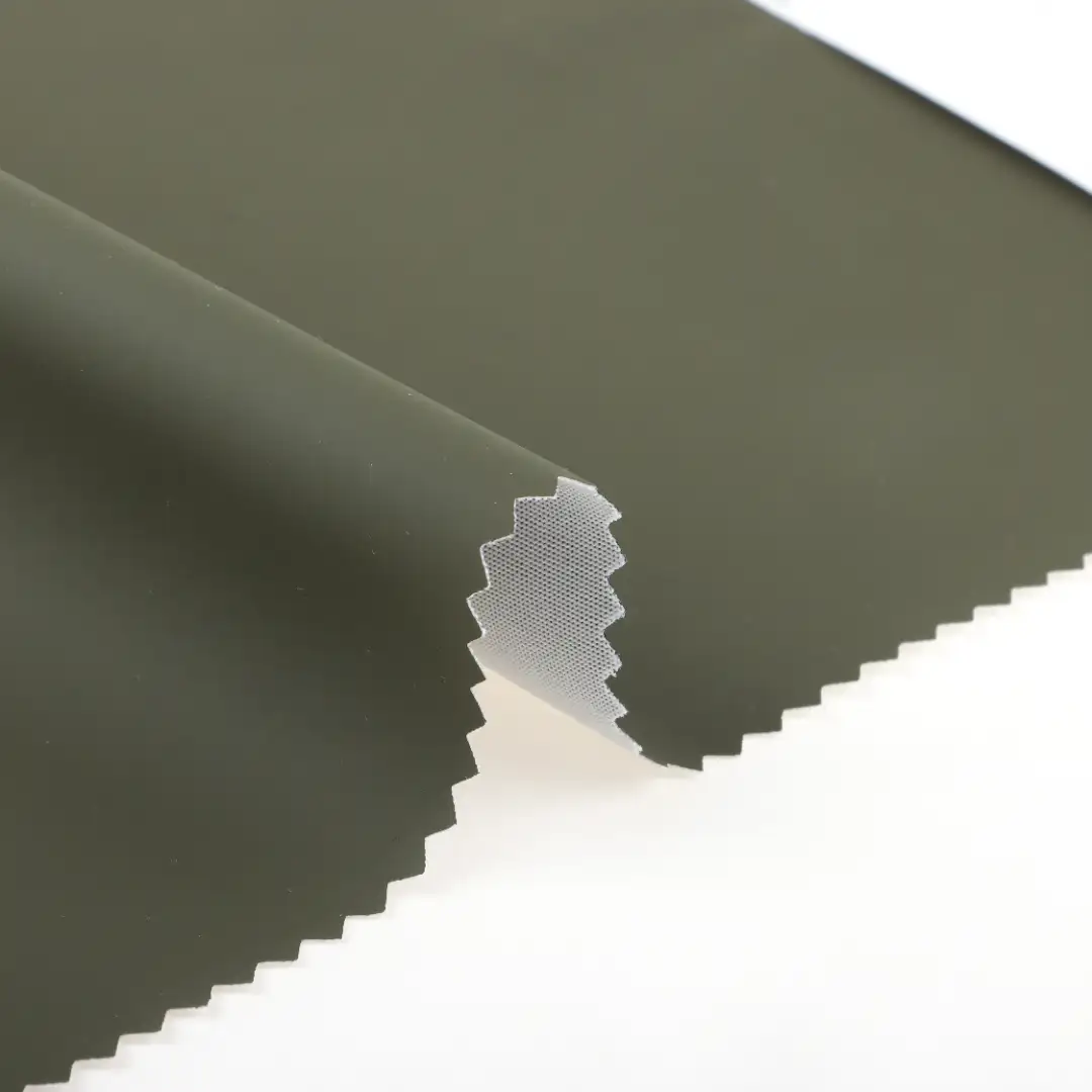 China Fabric for Jackets,Trench Coat,Rain Coat Bonded fabric Bonded fabric Polyurethane (PU) Olive green color buy from China wholesaler bulk order at wholesale price free worldwide shipping Alibaba