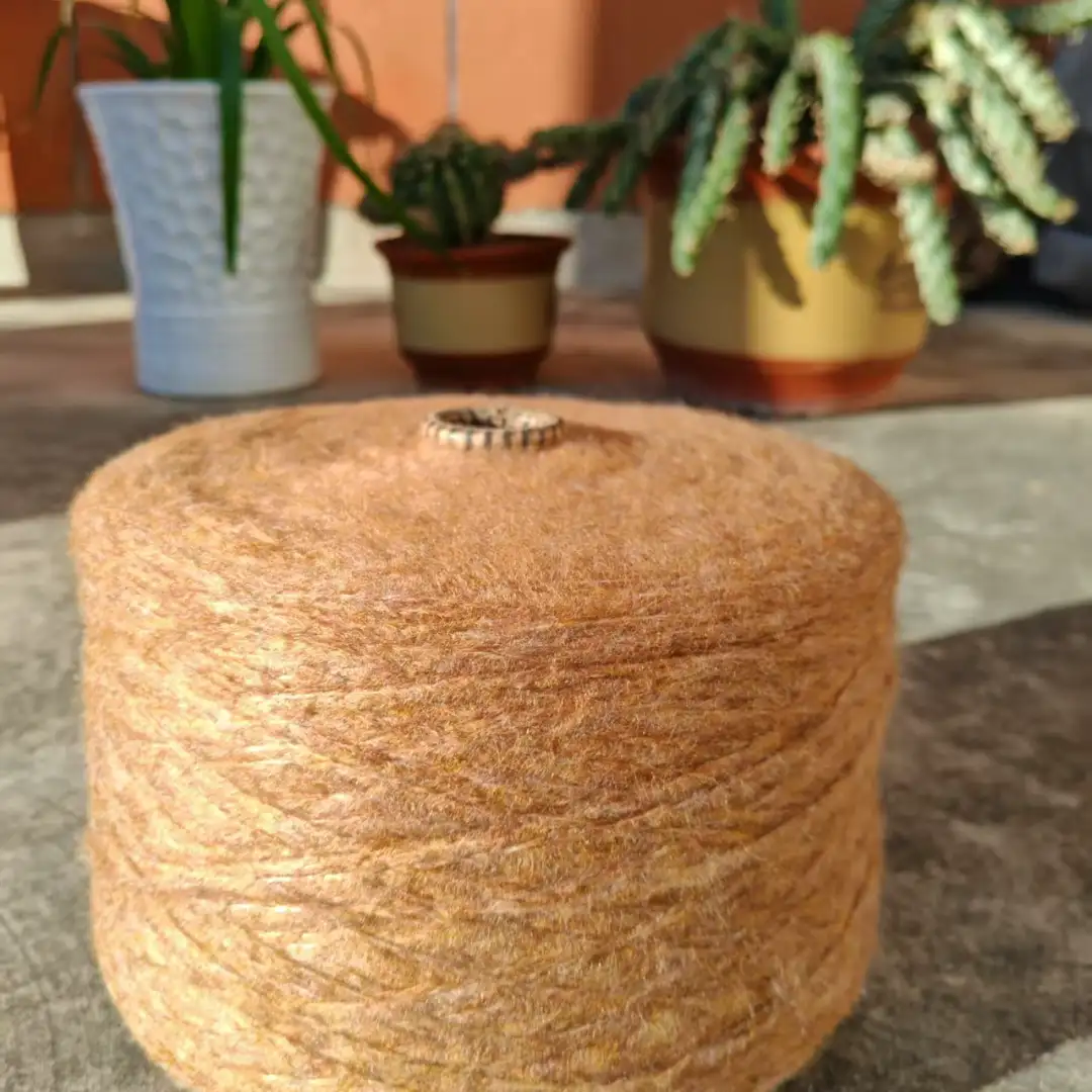 China Yarn for Full-Zipper Cardigan (Sweater),Half-Zipper Cardigan (Sweater),Shirt Long Sleeve Button (Sweater) Air Spun Yarn Fancy Yarn Acrylic Recycled Acrylic Nylon light tan color buy from China wholesaler bulk order at wholesale price free worldwide shipping Alibaba