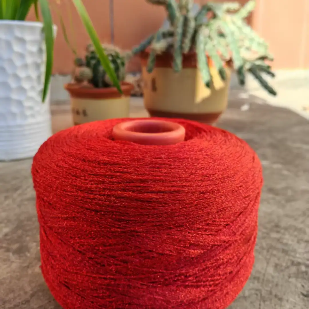 China Yarn for Full-Zipper Cardigan (Sweater),Half-Zipper Cardigan (Sweater),Shirt Long Sleeve Button (Sweater) Tubular Tape Yarn Fancy Yarn Lurex red color buy from China wholesaler bulk order at wholesale price free worldwide shipping Alibaba