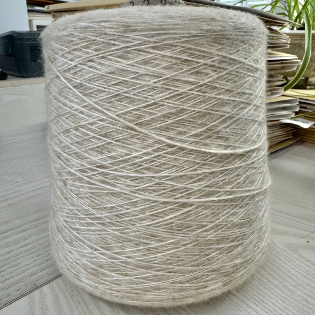 China Yarn for Ladies Vest (Sweater),Men’s Vest (Sweater),Open Cardigan (Sweater),Half-Zipper Cardigan (Sweater),Crew Neck Pullover (Sweater),Crop Top Pullover (Sweater) Air Spun Yarn Fancy Yarn Recycled Polyester Acrylic Nylon Beige color buy from China wholesaler bulk order at wholesale price free worldwide shipping Alibaba