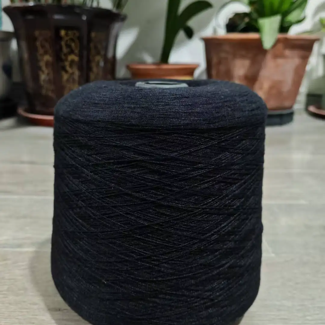 China Yarn for Half-Zipper Cardigan (Sweater),Shirt Long Sleeve Button (Sweater),Shirt Long Sleeve Zipper (Sweater) Core Spun Yarn Regular Yarn Viscose Recycled Polyester Nylon Black color buy from China wholesaler bulk order at wholesale price free worldwide shipping Alibaba