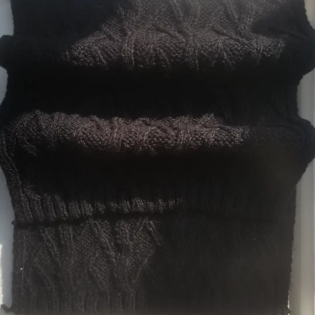 China Yarn for Open Cardigan (Sweater),Full-Zipper Cardigan (Sweater),Knitted Jacket (Sweater),Round Neck Pullover (Sweater) Woollen Spun Regular Yarn Acrylic Cotton Polyester Black color buy from China wholesaler bulk order at wholesale price free worldwide shipping Alibaba