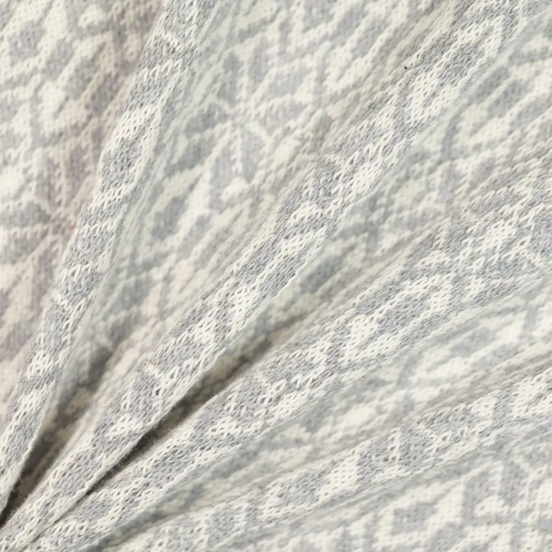 China Fabric for Loungewear Jacquard Knit Fabric Cotton Polyester grey color buy from China wholesaler bulk order at wholesale price free worldwide shipping Alibaba