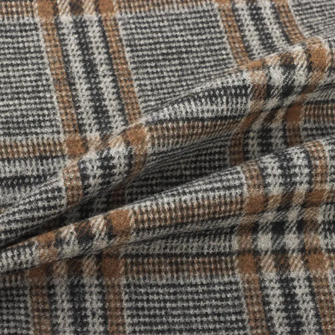 China Fabric for Jackets,Trench Coat,Overcoat Melton Woolen Polyester Wool check color buy from China wholesaler bulk order at wholesale price free worldwide shipping Alibaba