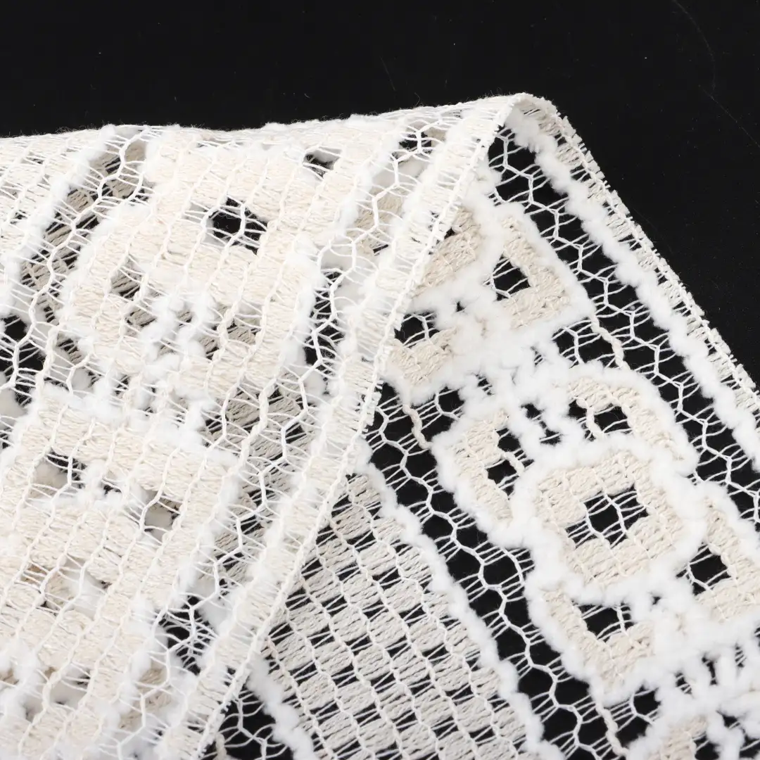 China Fabric for Shirt,Tank Top,Blouse,Skirt,Shorts Lace Knit Fabric Polyester Cotton cream color buy from China wholesaler bulk order at wholesale price free worldwide shipping Alibaba