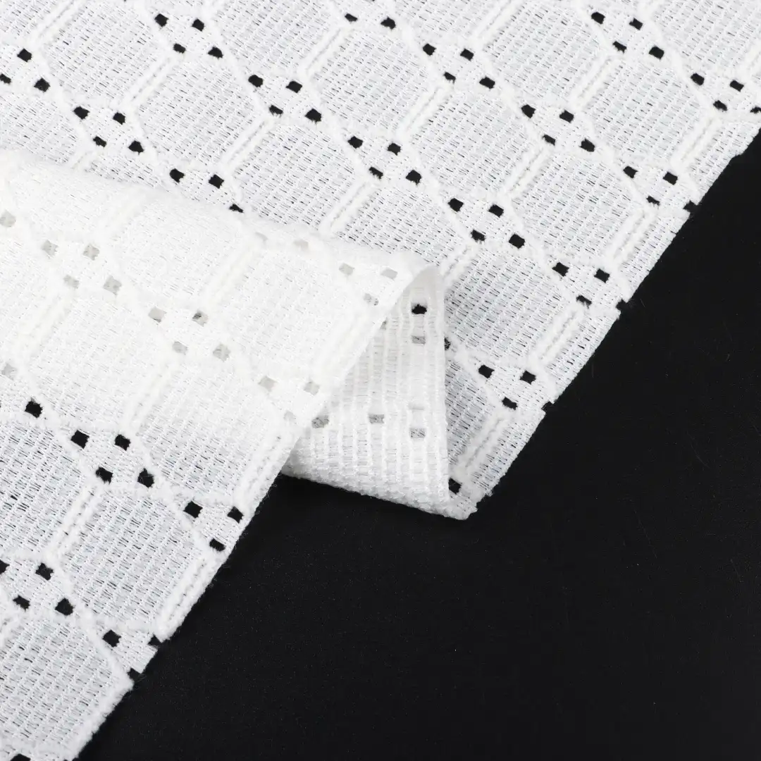 China Fabric for Shirt,Tank Top,Blouse,Skirt,Shorts Lace Knit Fabric Polyester Spandex white color buy from China wholesaler bulk order at wholesale price free worldwide shipping Alibaba