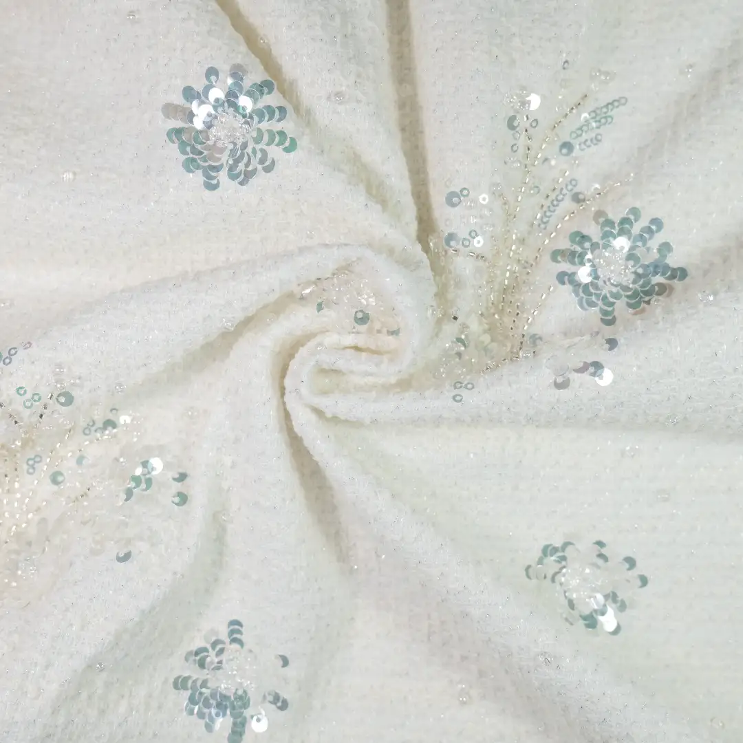 China Fabric for Shirt,Skirt Chanel-Style Fabric Woolen Polyester Cotton Acrylic Spandex White color buy from China wholesaler bulk order at wholesale price free worldwide shipping Alibaba