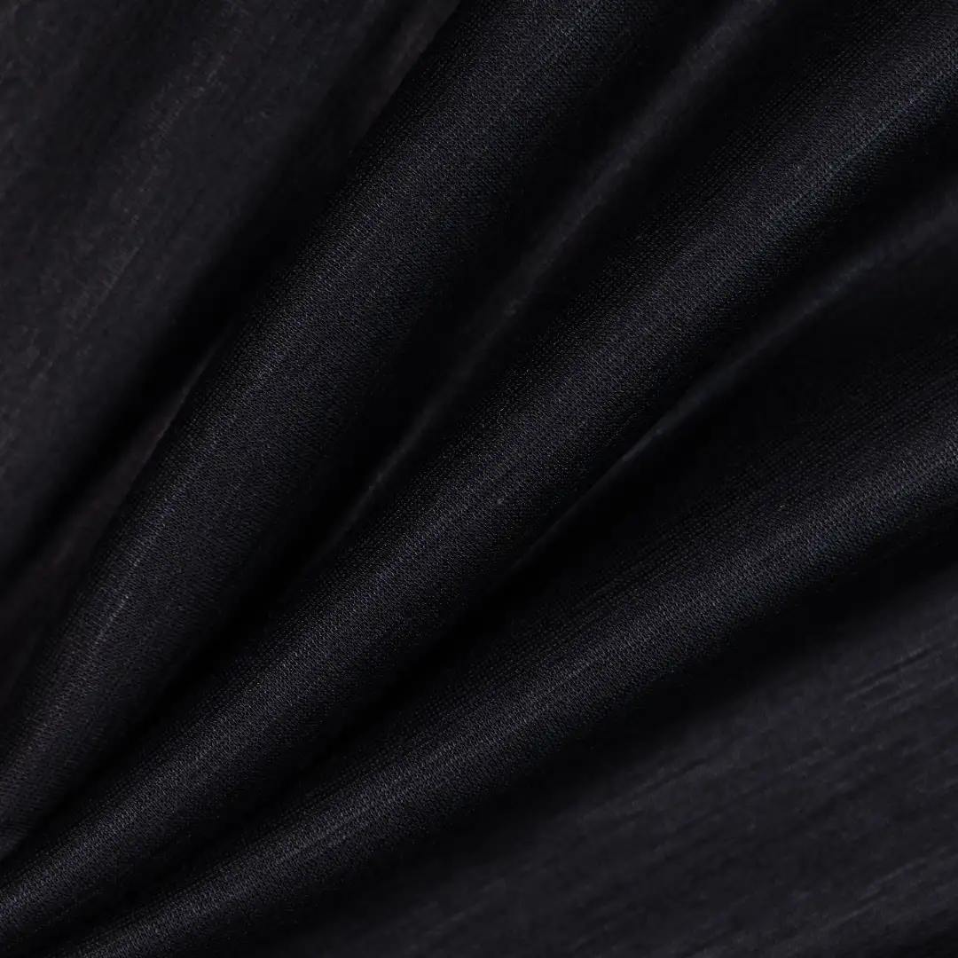 China Fabric for T-Shirt Rib Knit Fabric Polyester black color buy from China wholesaler bulk order at wholesale price free worldwide shipping Alibaba