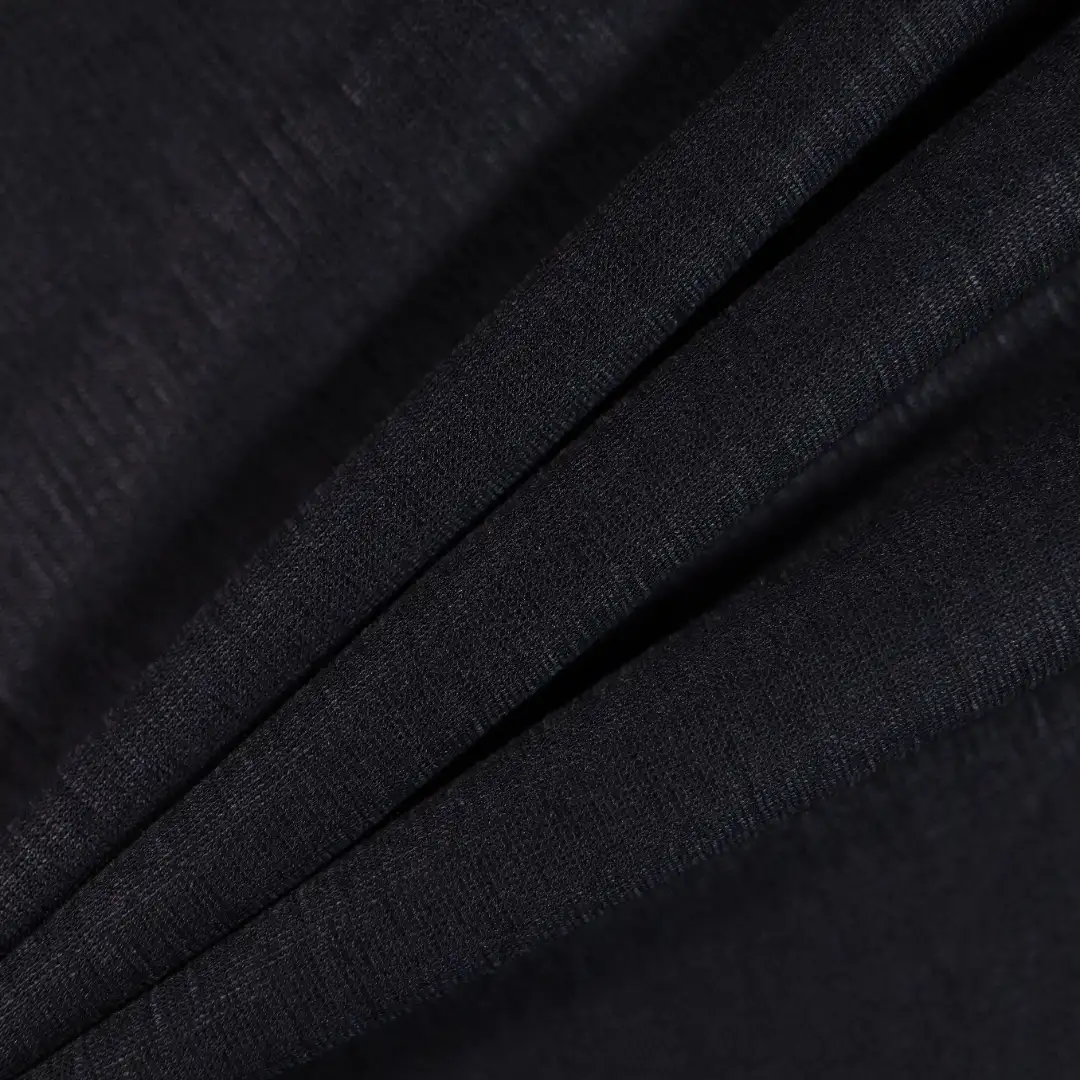 China Fabric for T-Shirt Rib Knit Fabric Polyester black color buy from China wholesaler bulk order at wholesale price free worldwide shipping Alibaba