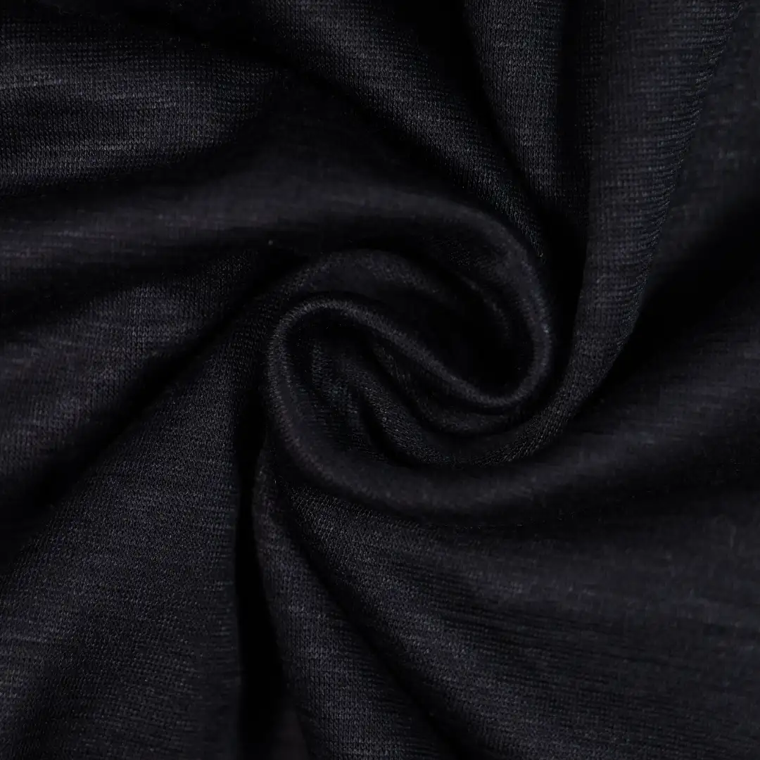 China Fabric for T-Shirt Rib Knit Fabric Polyester black color buy from China wholesaler bulk order at wholesale price free worldwide shipping Alibaba
