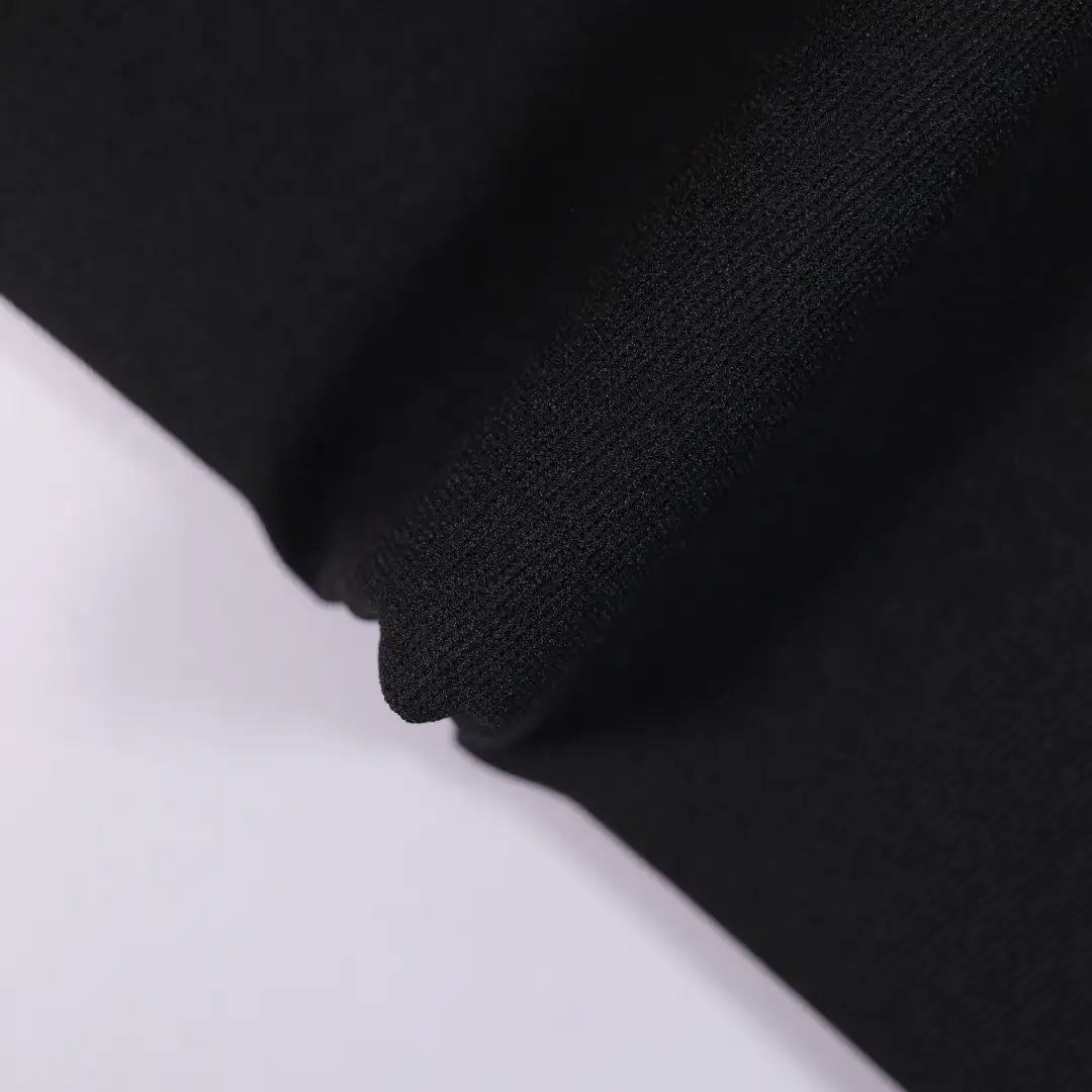 China Fabric for T-Shirt Rib Knit Fabric Polyester black color buy from China wholesaler bulk order at wholesale price free worldwide shipping Alibaba