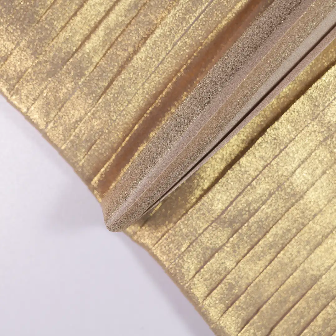 China Fabric for Pants,T-Shirt,Shorts Rib Knit Fabric Polyester gold color buy from China wholesaler bulk order at wholesale price free worldwide shipping Alibaba