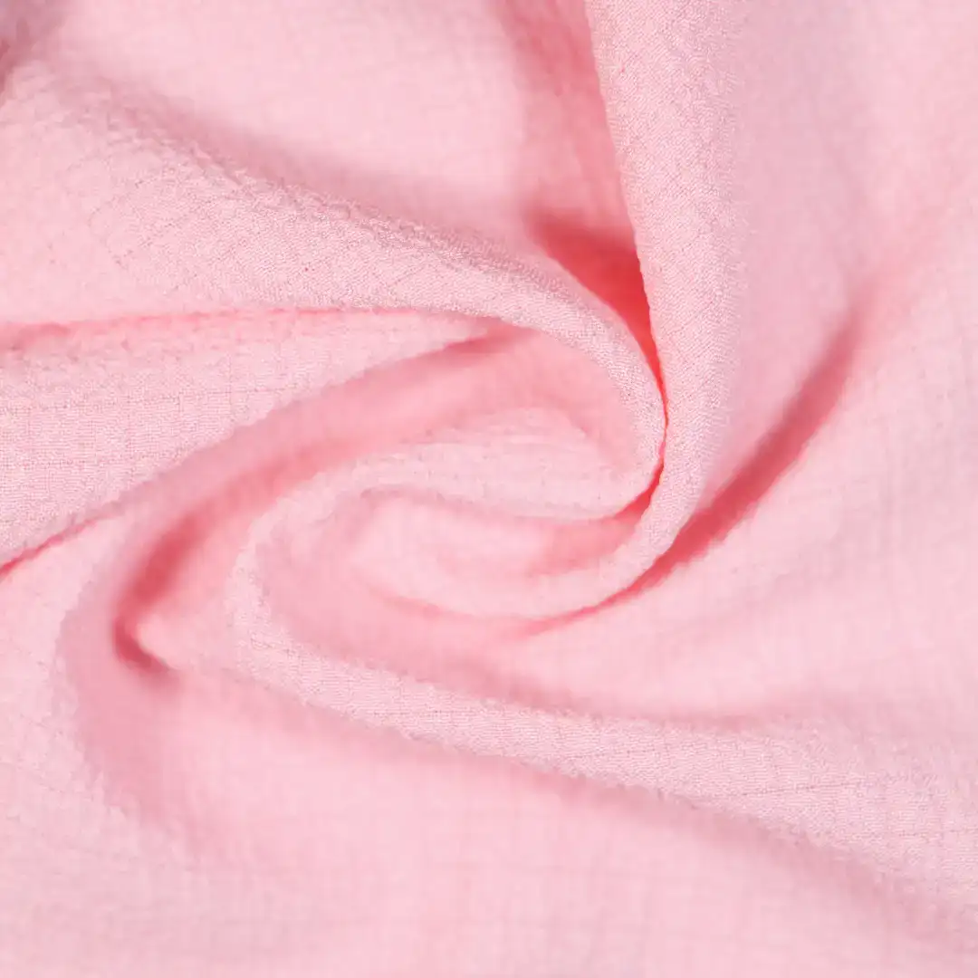 China Fabric for Backless Beach Dress,Puff Sleeve Ruched Dress,Sleeveless Corset Midi Dress Crepe Woven Blended Fabric Polyester Spandex pink color buy from China wholesaler bulk order at wholesale price free worldwide shipping Alibaba