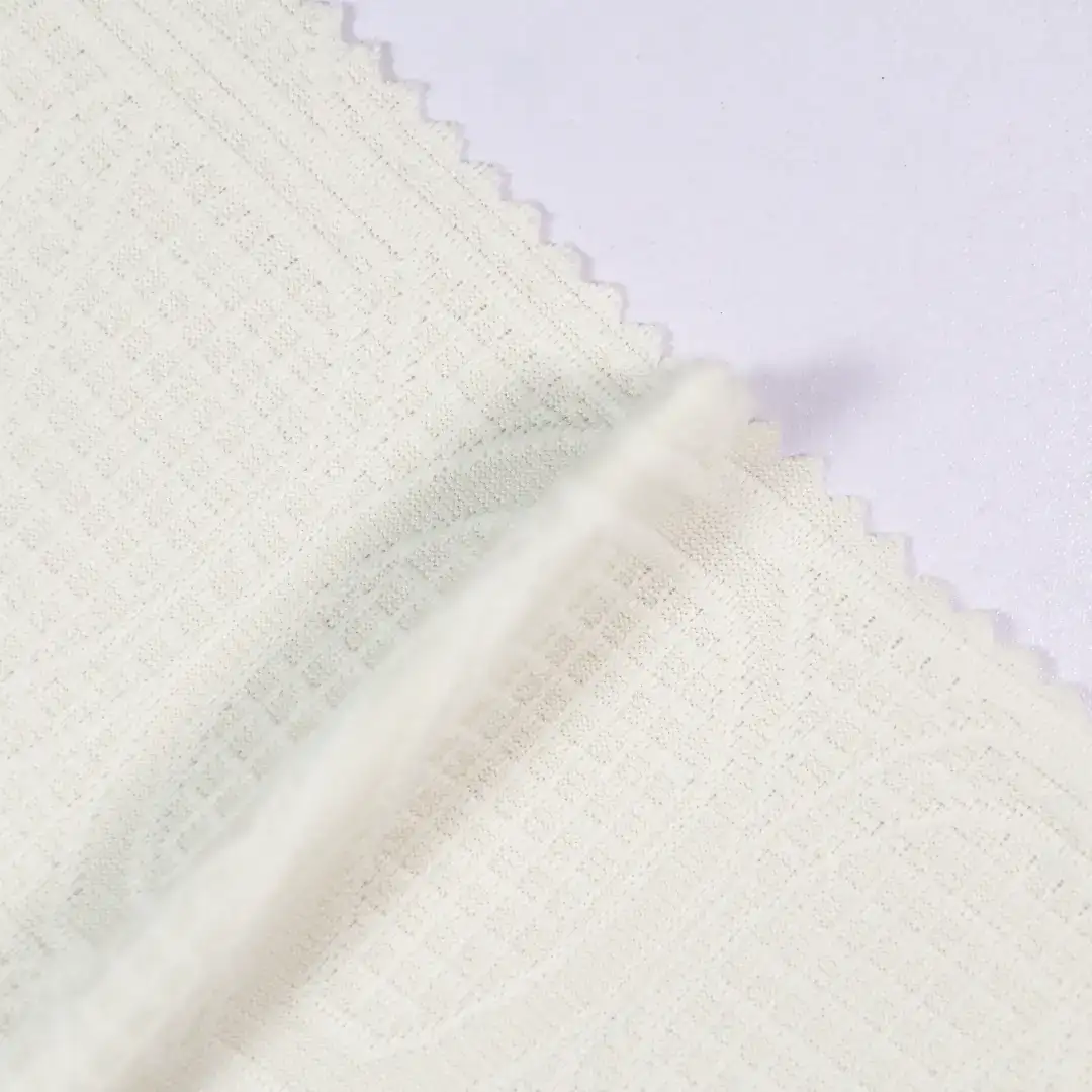 China Fabric for T-Shirt,Skirt,Long Sleeve Base Layer Top Jacquard Knit Fabric Polyester Spandex RICE color buy from China wholesaler bulk order at wholesale price free worldwide shipping Alibaba