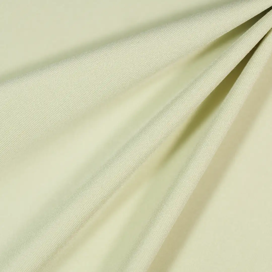 China Fabric for T-Shirt,Skirt,Backless Beach Dress Four-way Stretch (Bi-Stretch) Knit Fabric Polyester Spandex light green color buy from China wholesaler bulk order at wholesale price free worldwide shipping Alibaba