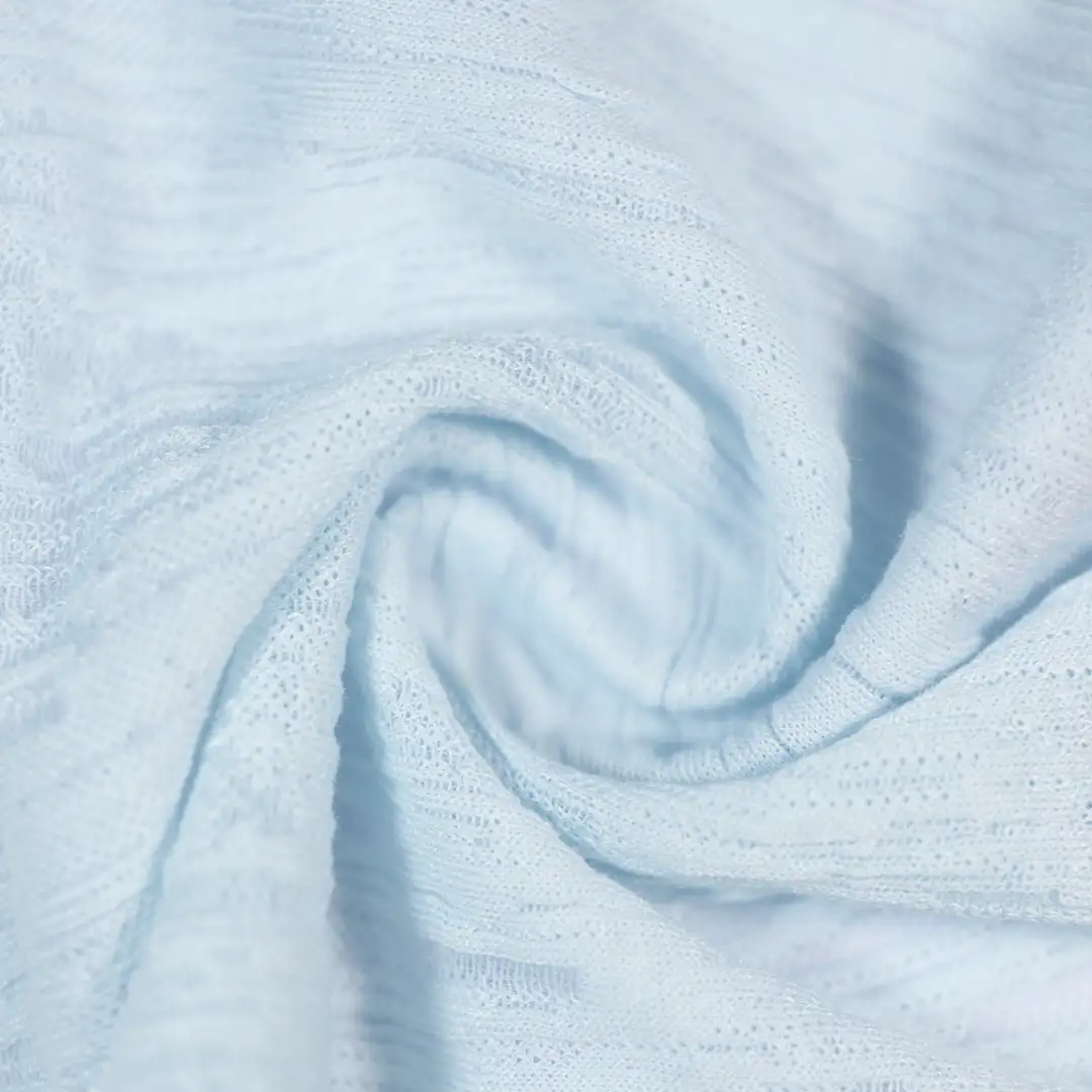 China Fabric for Skirt,Over Shirt,Backless Beach Dress Crepe Knit Fabric Polyester Nylon BLUE color buy from China wholesaler bulk order at wholesale price free worldwide shipping Alibaba