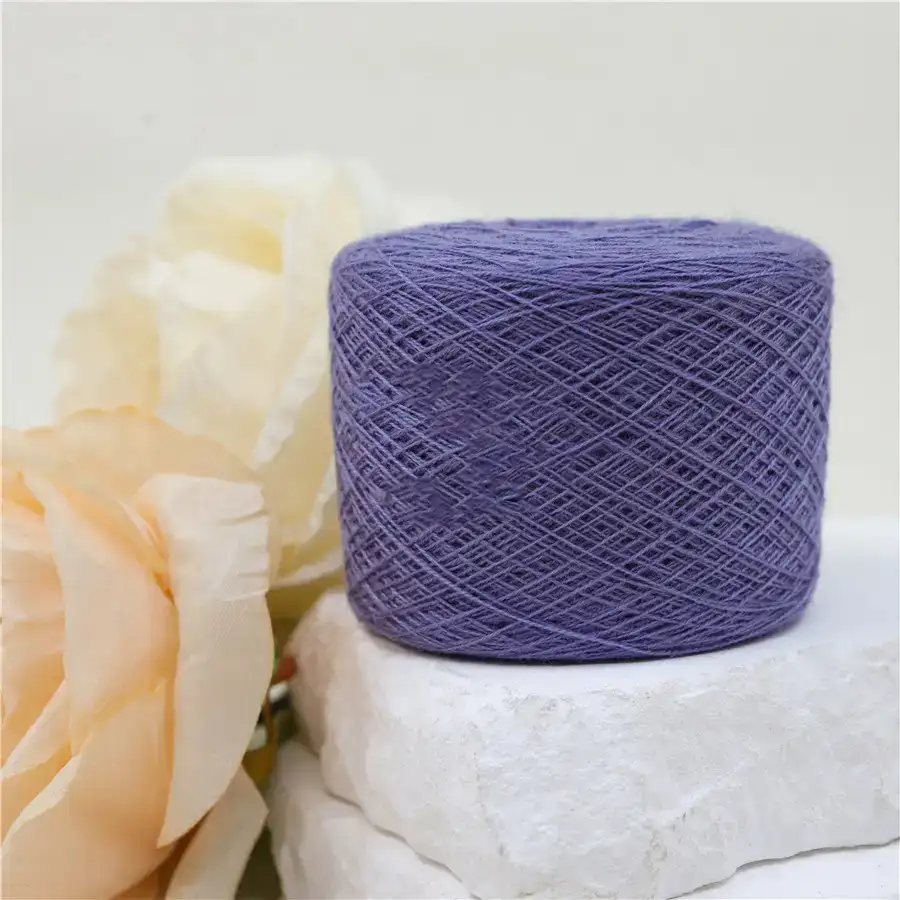 China Yarn for Dresses (Cardigan Button) (Sweater),Ladies Vest (Sweater)  Ring Spun Regular Yarn Acrylic Cotton Nylon Polyester purple color buy from China wholesaler bulk order at wholesale price free worldwide shipping Alibaba