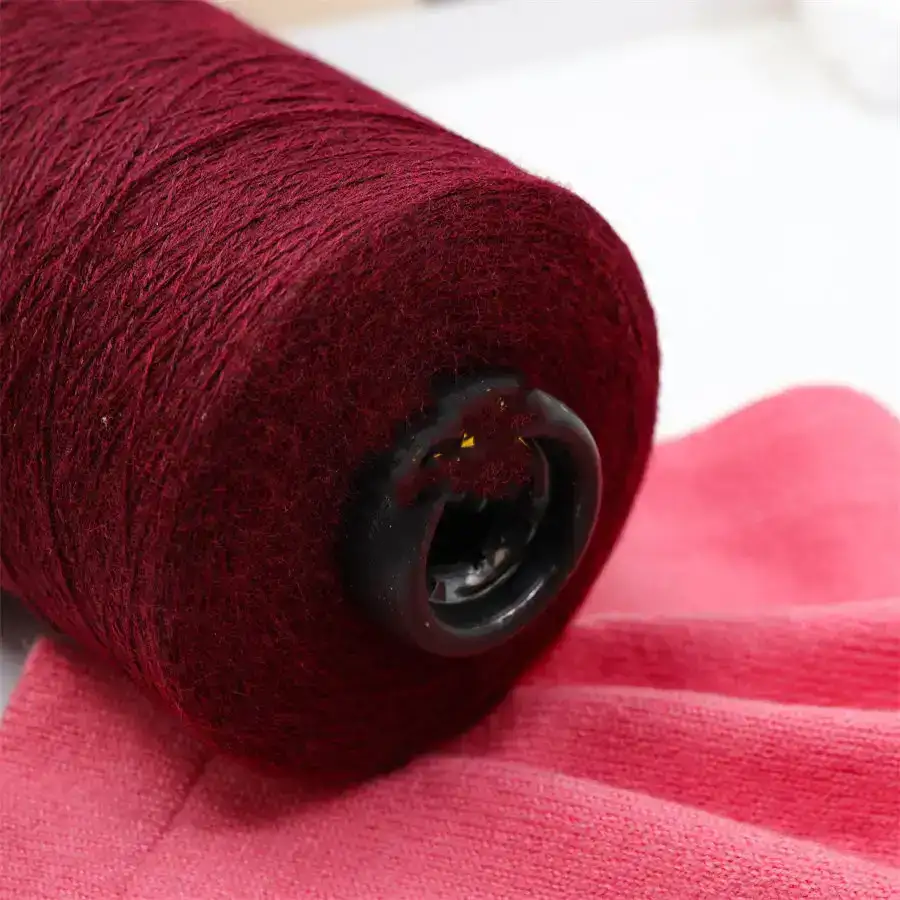 China Yarn for Ladies Vest (Sweater),Crop Top Pullover (Sweater),Dresses (Cardigan Button) (Sweater) Core Spun Yarn Regular Yarn Recycled Polyester Polyester Nylon red color buy from China wholesaler bulk order at wholesale price free worldwide shipping Alibaba