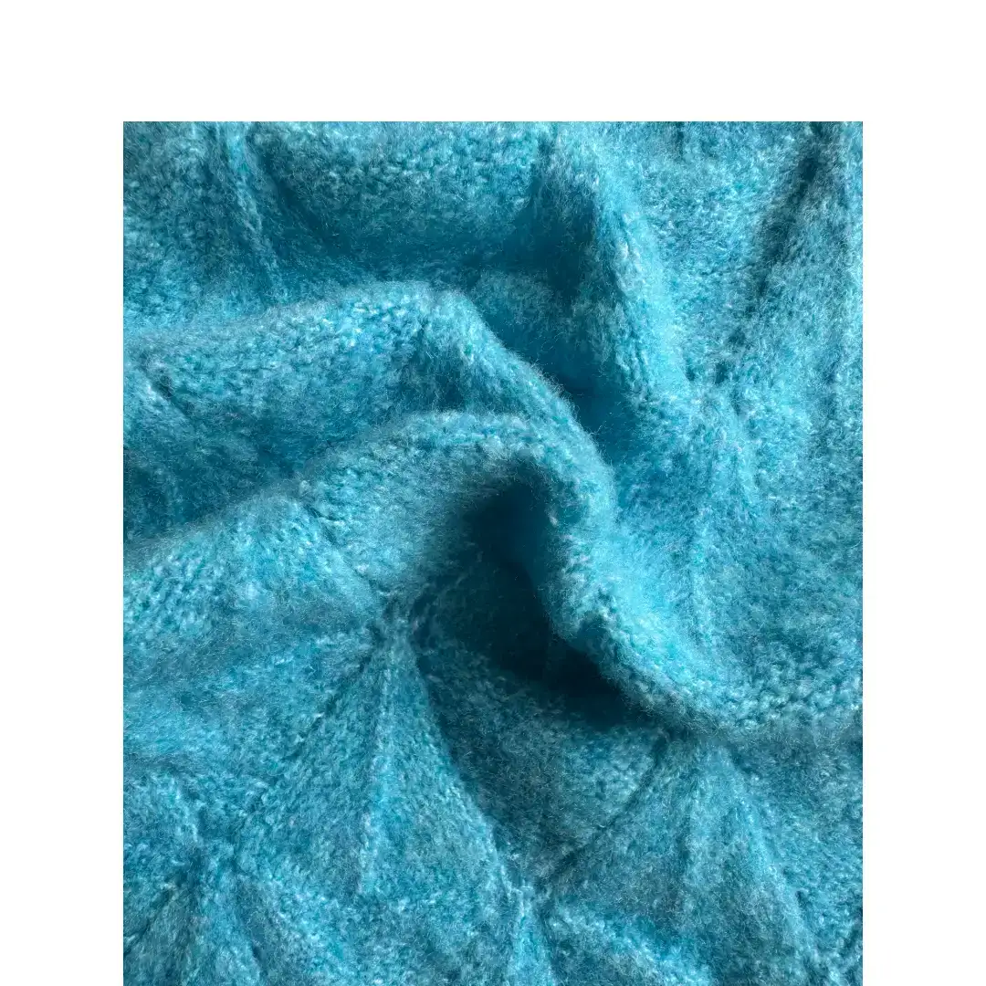 China Yarn for Open Cardigan (Sweater),Round Neck Pullover (Sweater),Hoodie  (Sweater) Mossy Yarn Fancy Yarn Recycled Polyester Acrylic Spandex Blue color buy from China wholesaler bulk order at wholesale price free worldwide shipping Alibaba