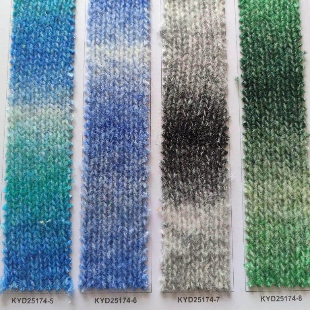 China Yarn for Half-Zipper Cardigan (Sweater),Knitted Trousers (Sweater),Knitted Jacket (Sweater) Air Spun Yarn Fancy Yarn Recycled Acrylic Recycled Polyester RWS Wool 橙紫渐变 color buy from China wholesaler bulk order at wholesale price free worldwide shipping Alibaba